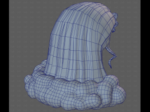 Base Hair for girl V62 3D-Modell