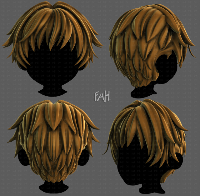 3D Hair style for boy V122 3D मॉडल .c4d .max .obj .3ds .fbx .stl .blend 