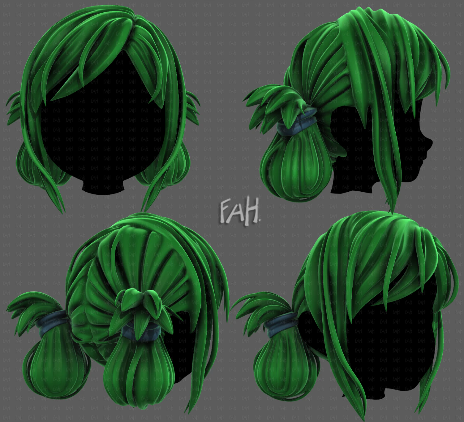 3D Hair style for girl V122 3D Model .c4d .max .obj .3ds .fbx .stl .blend 