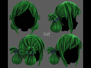 Estilo de cabelo 3D para menina V122 Modelo 3D