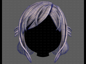 3D Hair style for girl V122 3D 모델