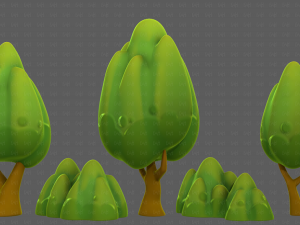 Trees Cartoon V56 3D Model