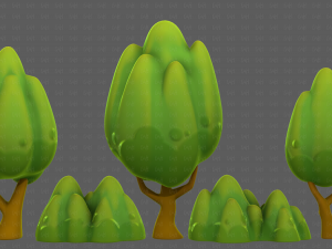 Trees Cartoon V56 3D Model