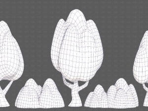 Trees Cartoon V56 3D Model