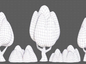Trees Cartoon V56 3D Model