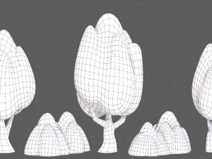 Trees Cartoon V56 3D Model