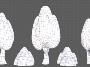 Trees Cartoon V56 3D Model