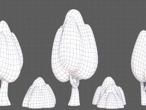 Trees Cartoon V56 3D Model