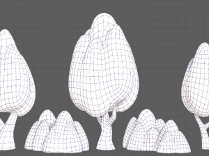 Trees Cartoon V56 3D Model