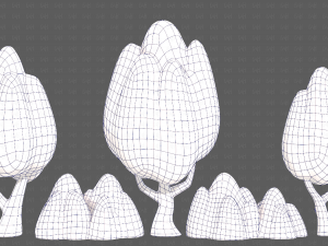 Trees Cartoon V56 3D Model