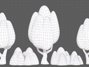 Trees Cartoon V56 3D Model