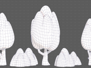 Trees Cartoon V56 3D Model