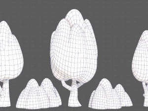 Trees Cartoon V56 3D Model