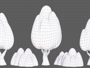 Trees Cartoon V56 3D Model