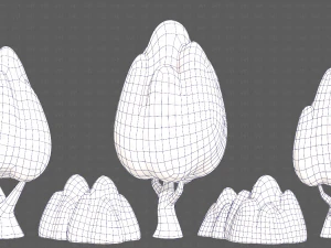 Trees Cartoon V56 3D Model