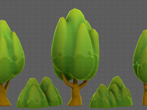 Trees Cartoon V56 3D Model