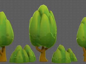 Trees Cartoon V56 3D Model