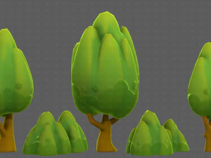 Trees Cartoon V56 3D Model