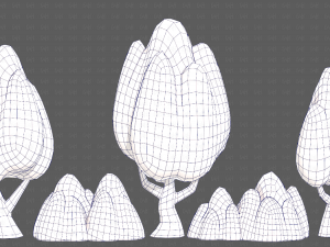 Trees Cartoon V56 3D Model