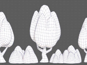 Trees Cartoon V56 3D Model
