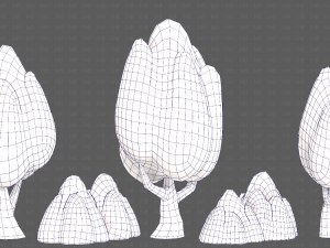 Trees Cartoon V56 3D Model