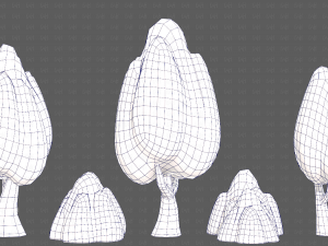 Trees Cartoon V56 3D Model