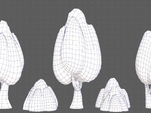 Trees Cartoon V56 3D Model