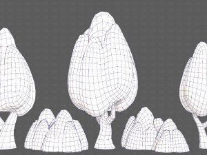 Trees Cartoon V56 3D Model