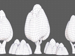 Trees Cartoon V56 3D Model