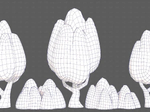 Trees Cartoon V56 3D Model