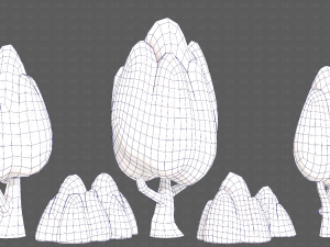 Trees Cartoon V56 3D Model