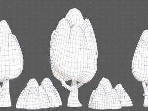 Trees Cartoon V56 3D Model