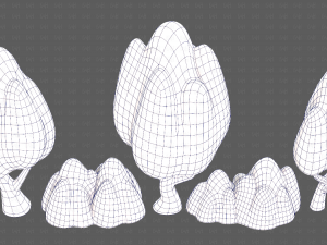 Trees Cartoon V56 3D Model