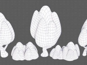 Trees Cartoon V56 3D Model