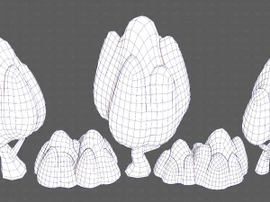 Trees Cartoon V56 3D Model