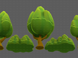 Trees Cartoon V56 3D Model