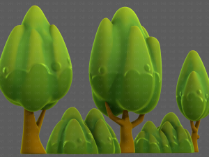 Trees Cartoon V56 3D Model