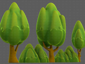Trees Cartoon V56 3D Model