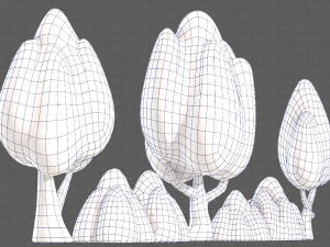 Trees Cartoon V56 3D Model