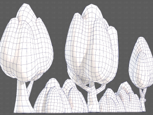 Trees Cartoon V56 3D Model
