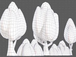 Trees Cartoon V56 3D Model