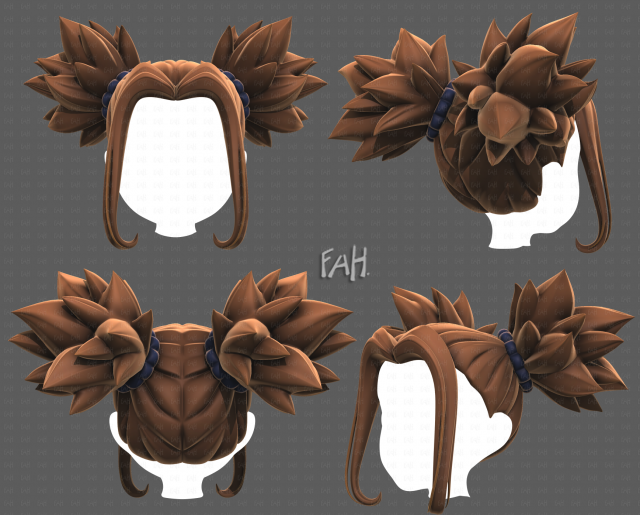 Base Hair for girl V63 Modelo 3D .c4d .max .obj .3ds .fbx .stl .blend 