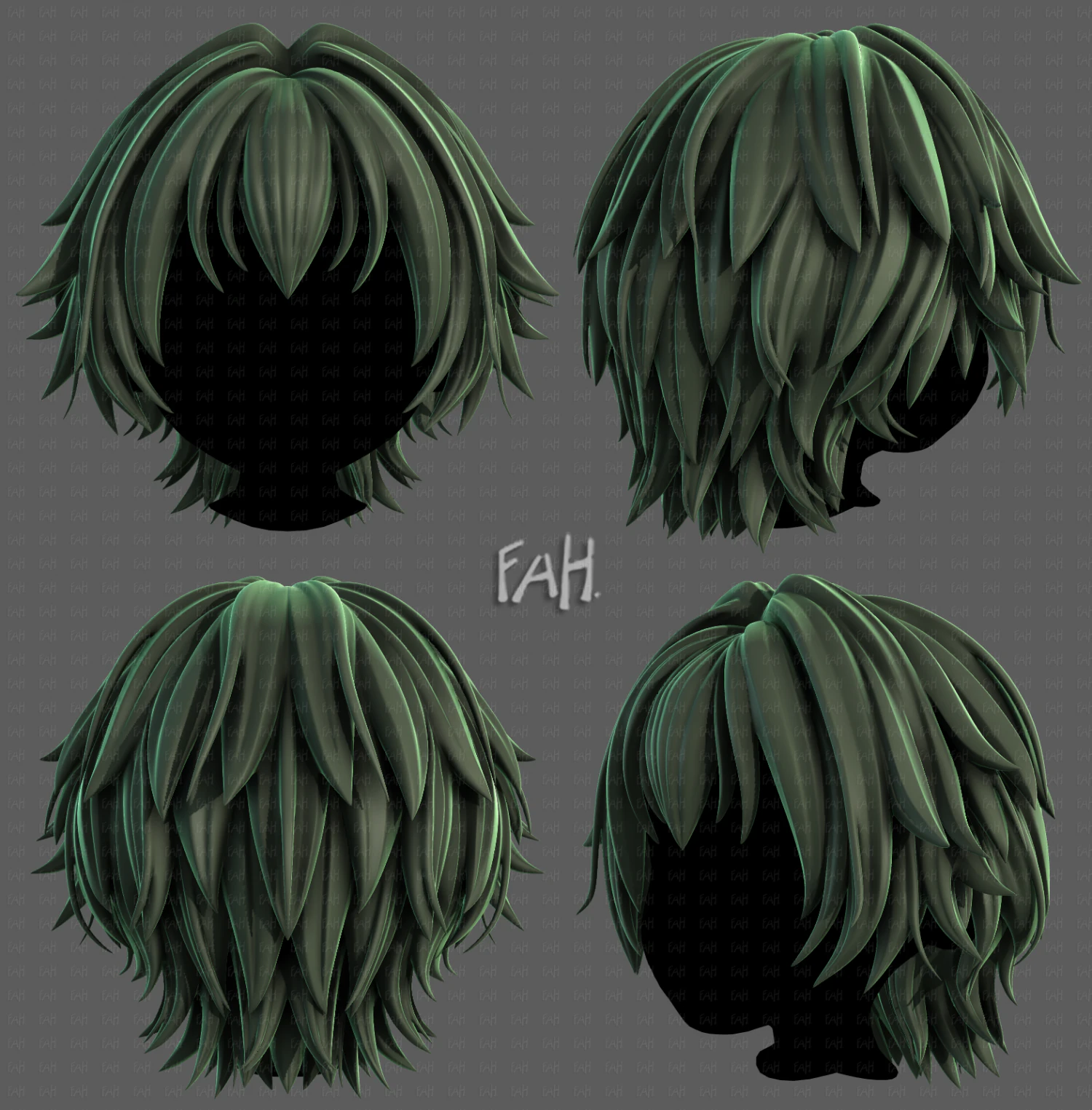 3D Hair style for boy V123 3D Model .c4d .max .obj .3ds .fbx .stl .blend
