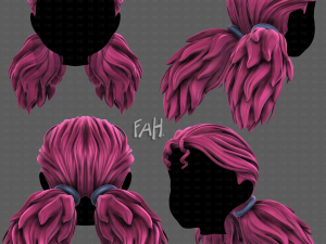 3D Hair style for girl V123 3D 모델
