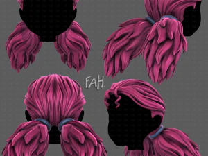 Coiffure 3D pour fille V123 Modèle 3D