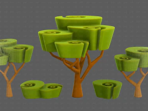 Ağa&ccedil;lar Karikat&uuml;r V57 3D Model