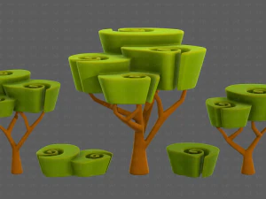 Trees Cartoon V57 3D Model