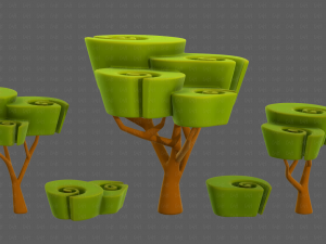Trees Cartoon V57 Model 3D