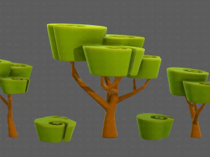 Trees Cartoon V57 3D Model