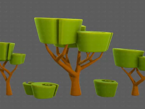 Trees Cartoon V57 3D Model